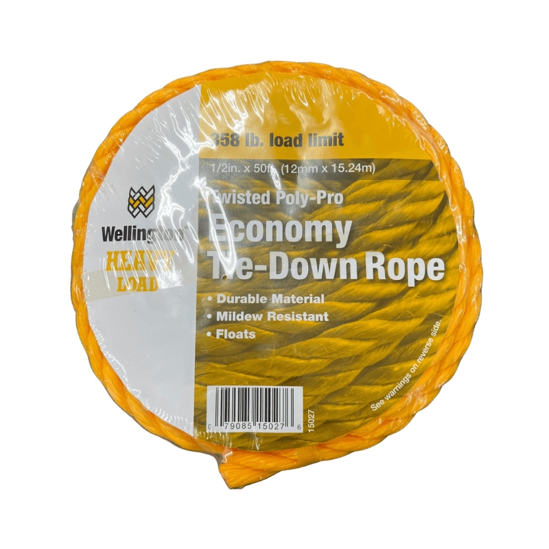 Wellington Yellow Twisted Poly Rope 1/2" X 50' | Gilford Hardware
