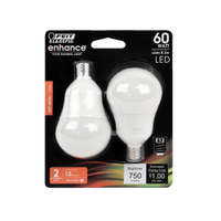 Thumbnail for Feit Electric Enhance A15 E12 (Candelabra) LED Bulb Soft White 60 Watt Equivalence 2-Pack. | Gilford Hardware 