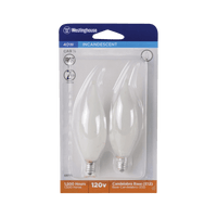 Thumbnail for Westinghouse 40 watt CA9 1/2 Decorative Incandescent Bulb E12 (Candelabra) Warm White 2-Pack. | Gilford Hardware & Outdoor Power Equipment