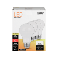 Thumbnail for Feit Electric A19 E26 (Medium) LED Bulb Soft White 40 Watt Equivalence 4-Pack. | Gilford Hardware & Outdoor Power Equipment