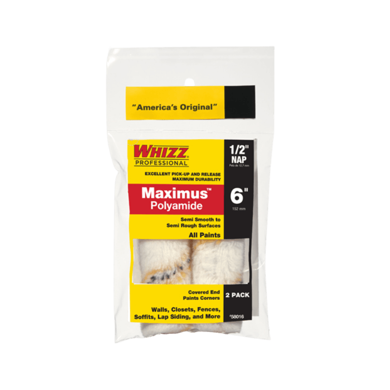 Whizz Maximus Premium Roller Cover 6" x 1/2" 2-Pack. | Gilford Hardware 