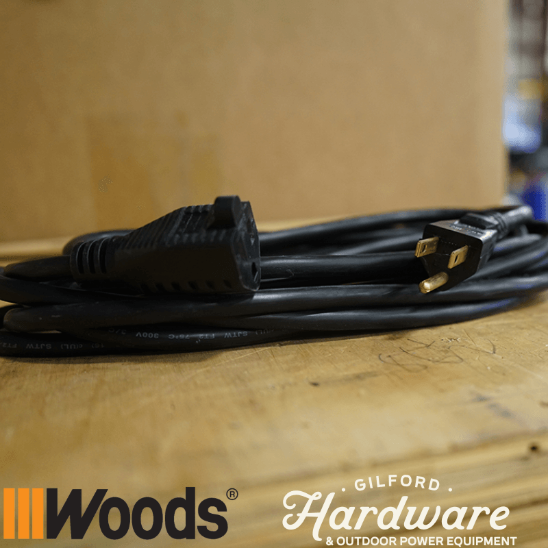 Woods Workshop Black Extension Cord 15 ft. | Extension Cords | Gilford Hardware & Outdoor Power Equipment