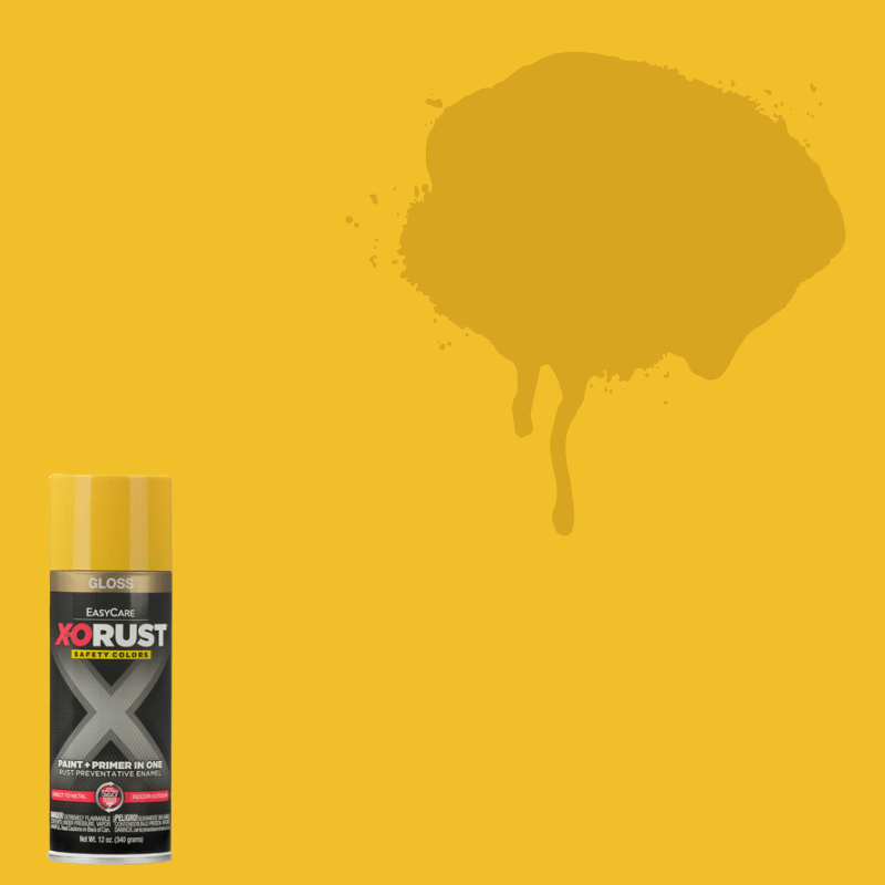 X-O RUST Anti-Rust Safety Yellow Gloss Enamel Spray Paint & Primer 12 oz. | Gilford Hardware 