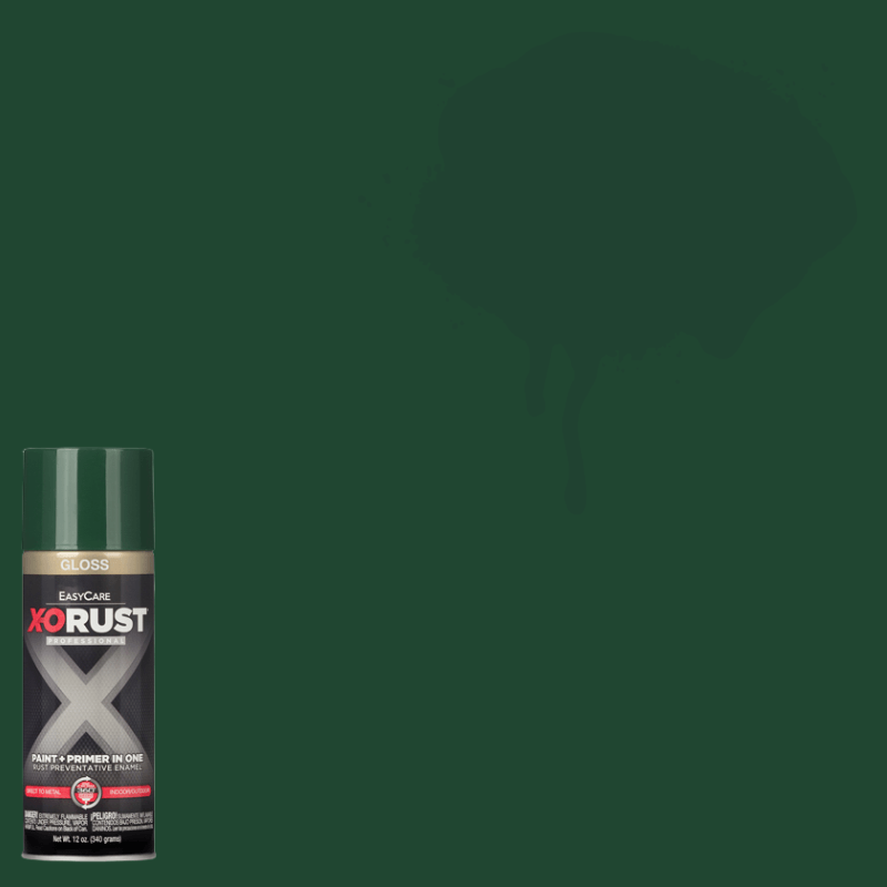 X-O RUST Anti-Rust Hunter Green Gloss Enamel Spray Paint & Primer 12 oz. | Spray Paints | Gilford Hardware