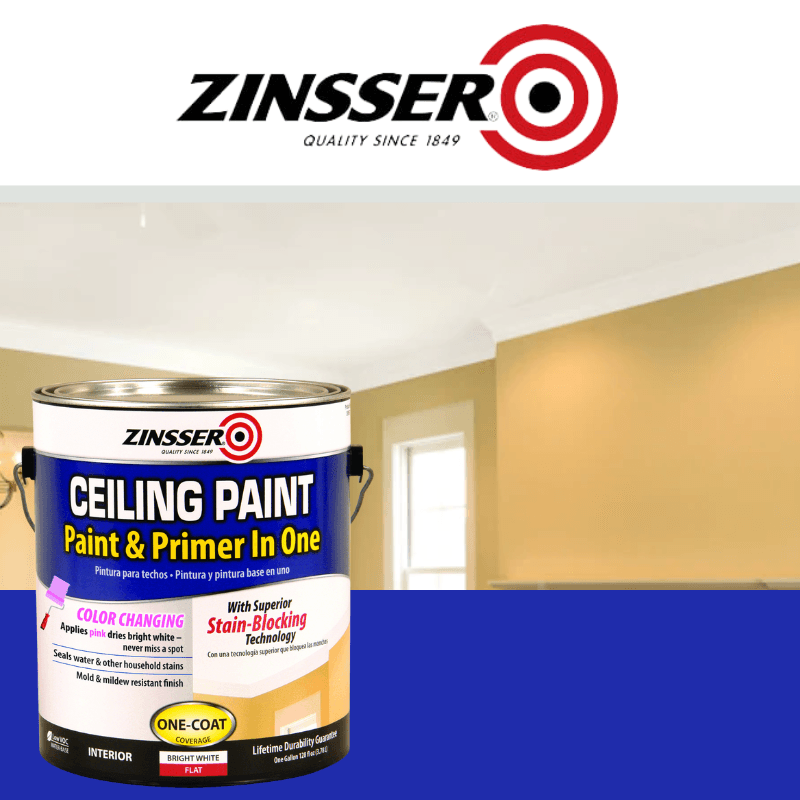 Zinsser Flat Bright White Water-Based Ceiling Paint and Primer in One 1 gal. | Primers | Gilford Hardware & Outdoor Power Equipment